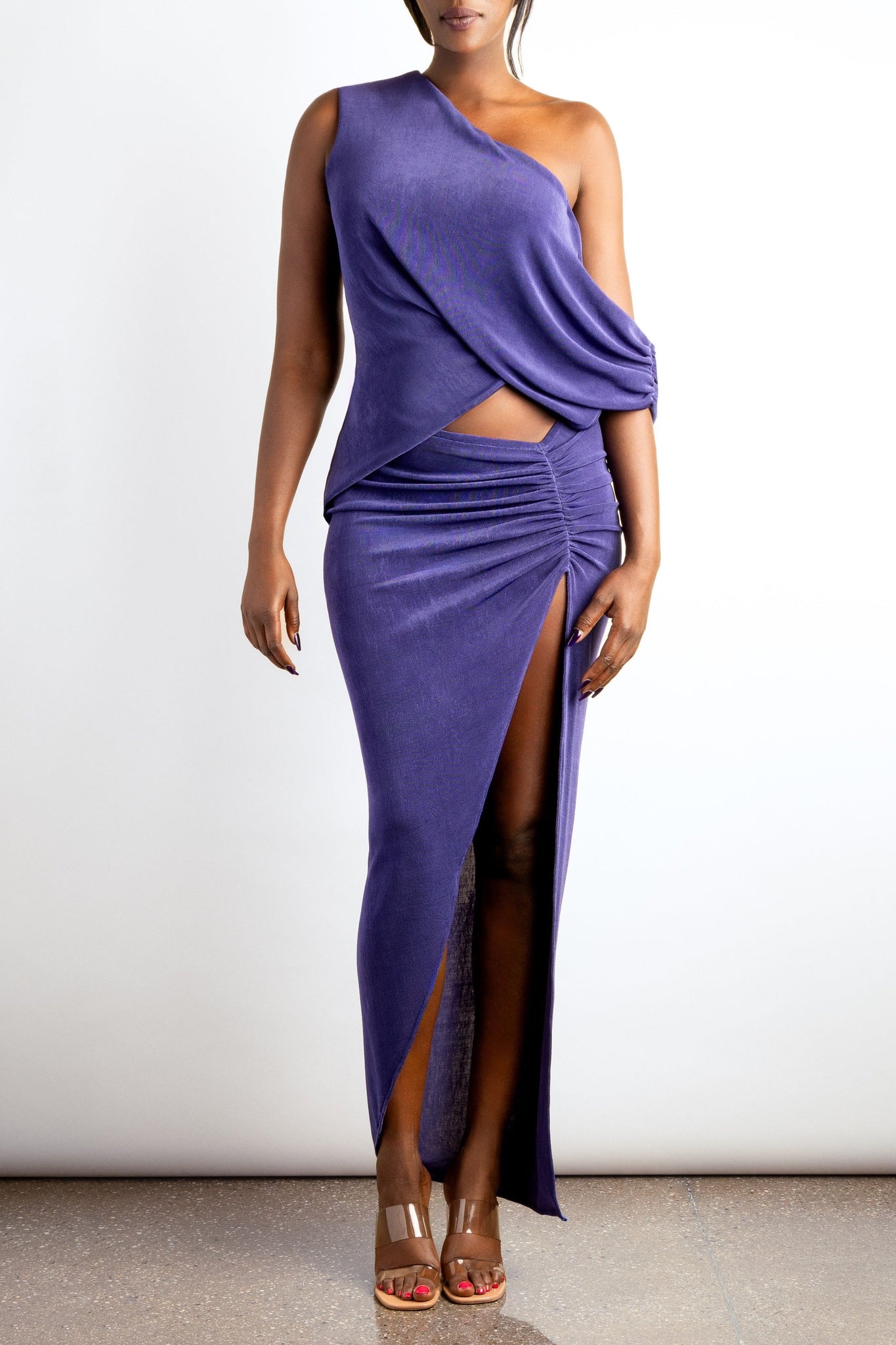 Asymmetric off shoulder Maxi dress