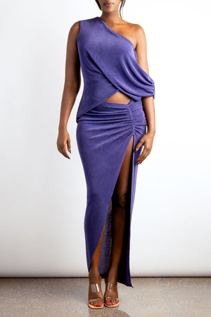 Asymmetric off shoulder Maxi dress