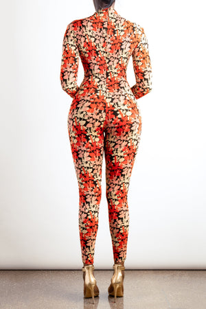 Vintage floral print  jumpsuit