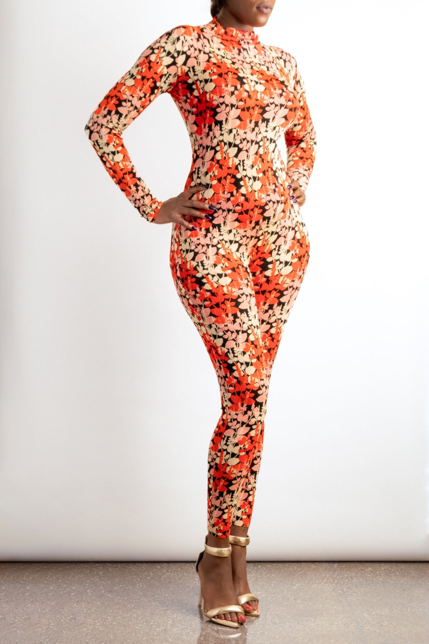 Vintage floral print  jumpsuit