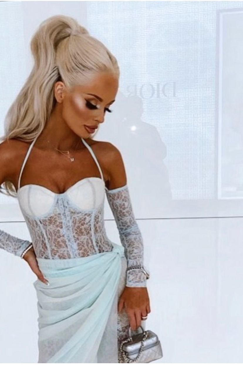 Custom baby blue jumpsuit